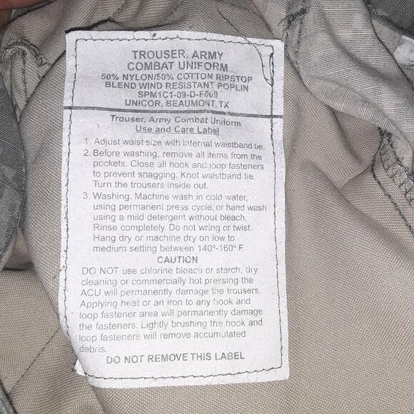 US Military Pants Mens Large Extra Short Digital Camo Army Trouser Ripstop - Picture 5 of 10